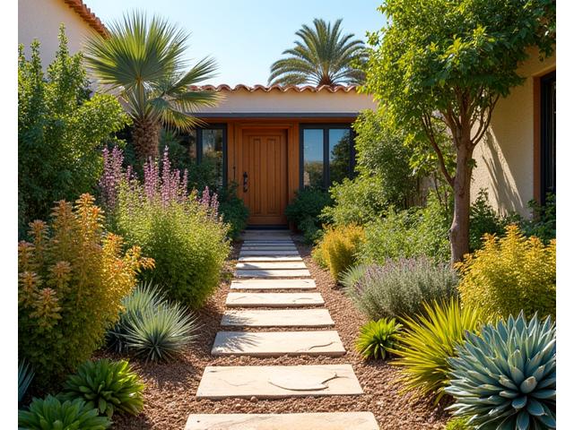 Jardín sostenible con plantas autóctonas valencianas